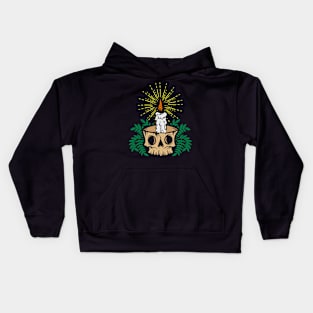 Skull Candle Holder Kids Hoodie